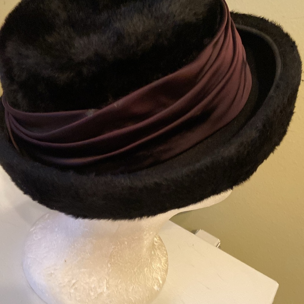 Black Plush Hat by Ann Marie